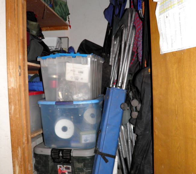 storage closet mess