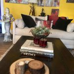 organized and decorated living room
