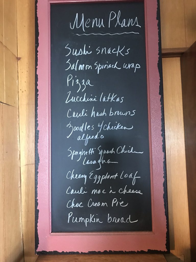 meal planning menu board